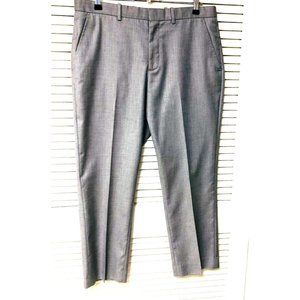 Perry Ellis Gray Dress Pants Men's 33x32 34.25 x 28 Wrinkle‎ Resist Dad Grandpa